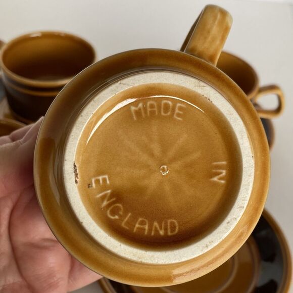 Vintage MCM Royal‎ Alma Staffordshire Ironware Cups and Sucers Set of 4 - Picture 8 of 16